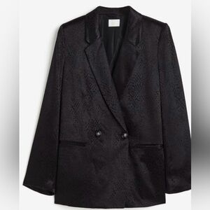 H&M Textured Black Women's Blazer double breasted NWT